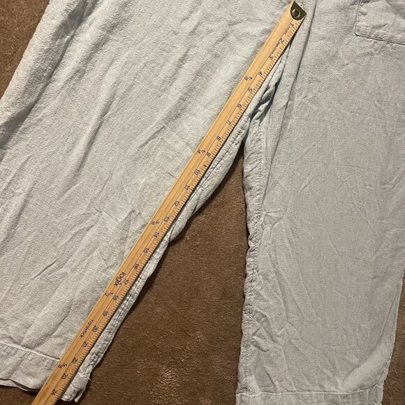 Cynthia Rowley Pants Womens Large Linen Light Blue Wide Leg Pull On Crop Modest - Picture 7 of 8